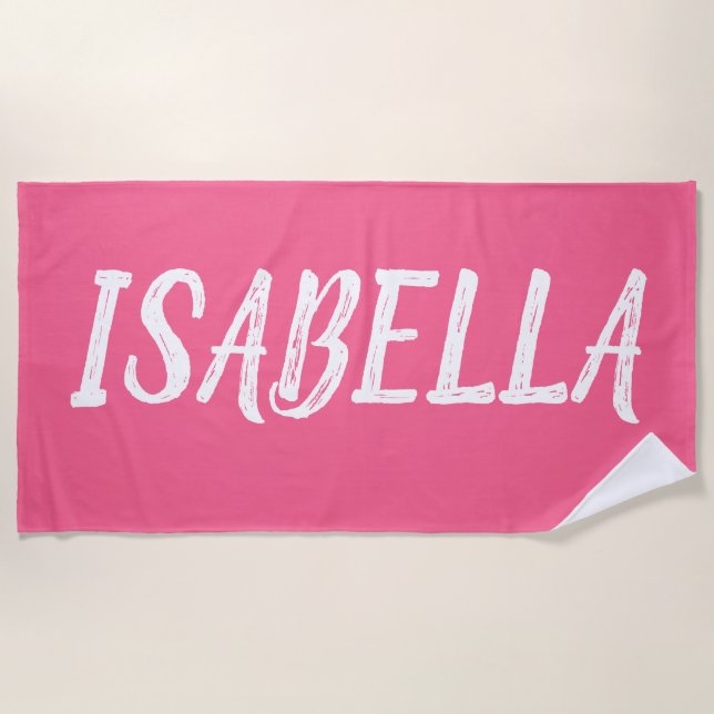 Custom Name Pool Birthday Personalised Vacation Beach Towel (Front)