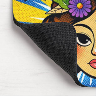 Custom name Pop art vibrant vintage for her Mouse Mat