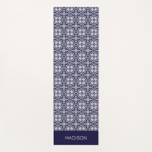 Custom Name Portugese Tiles Pattern Yoga Mat