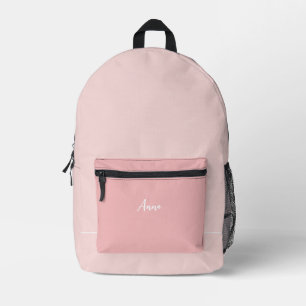 custom name powder pink backpack