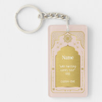 Custom Name Prayer Mat Gift, Pink Gold Islamic