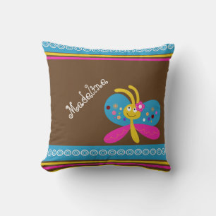 Custom Name Pretty Butterfly Throw Pillow