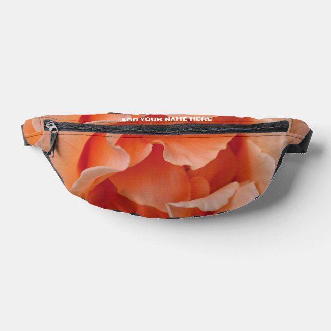 Custom Name Pretty PEACH ROSE Fanny Pack (Lay Down)