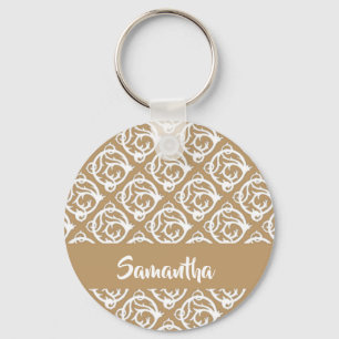 Custom name pricky vines key ring