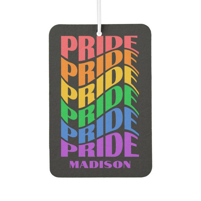 Custom Name Pride Car Air Freshener (Front)