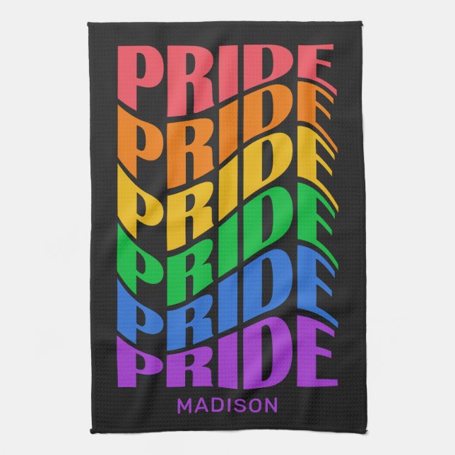 Custom Name Pride Tea Towel (Vertical)