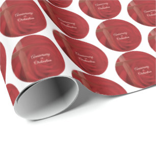 Custom Name Priest Anniversary Ordination Red Rose Wrapping Paper