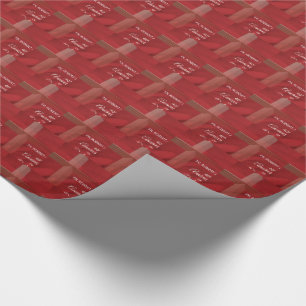 Custom Name Priest Anniversary Ordination Red Rose Wrapping Paper