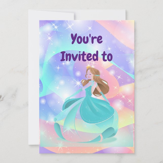 Custom Name Princess Birthday Party  Invitation (Front)