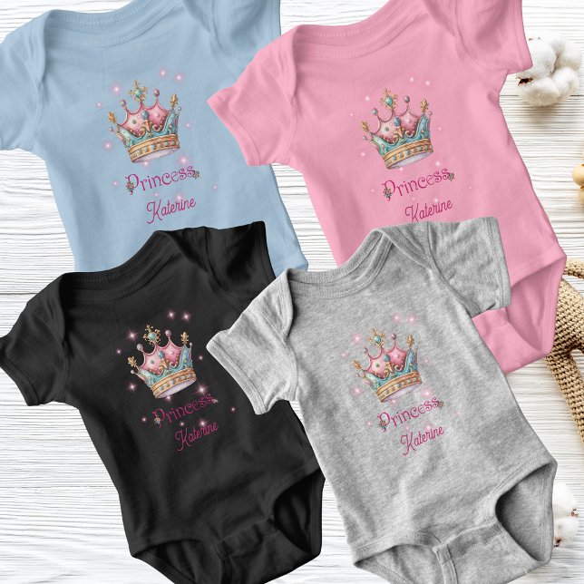 Custom Name Princess Crown  Baby Bodysuit (Creator Uploaded)