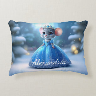 Custom Name Princess mouse with tiara Decorative Cushion