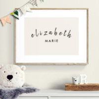 Custom Name Print Minimalist Neutral Nursery