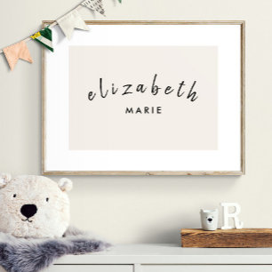 Custom Name Print Minimalist Neutral Nursery