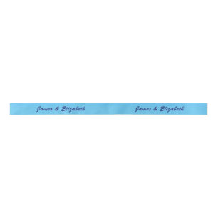 Custom Name Professional Minimalist Sky Blue Satin Ribbon
