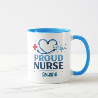 Custom Name Proud Nurse Coffee Mug Gift