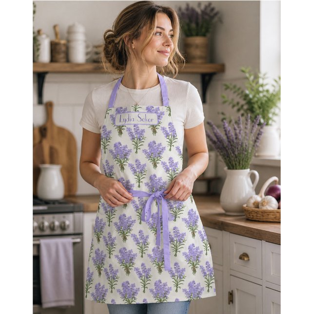 Custom Name Provence Lavender  Apron (Creator Uploaded)