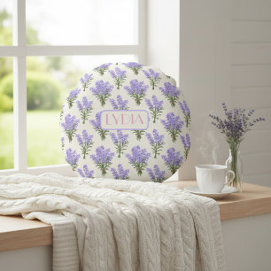 Custom Name Provence Lavender Throw Pillow