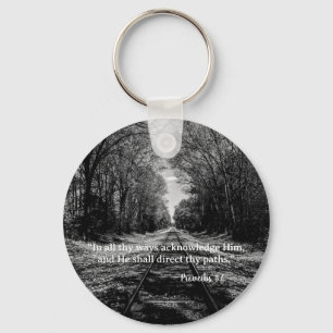Custom Name Proverbs Scripture “In All Thy Ways…” Key Ring