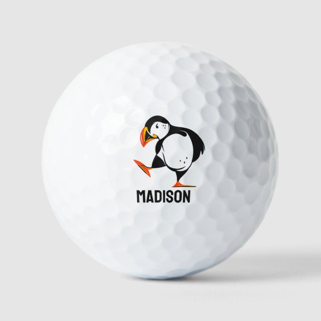 Custom Name Puffin Golf Balls (Front)