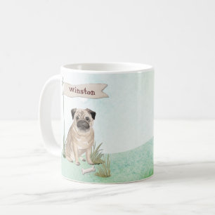 Custom Name Pug Pet Dog Coffee Mug