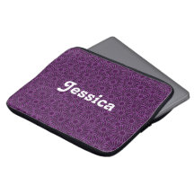 Custom name purple flowers on black