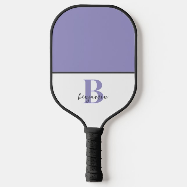 Custom Name Purple Monogram Pickleball Paddle (Front)