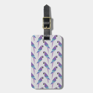 Custom Name Purple Parrots Luggage Tag