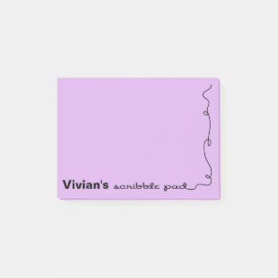 Custom Name Purple Scribble Pad Post-it Notes