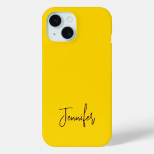Custom name purple text yellow iPhone 15 case