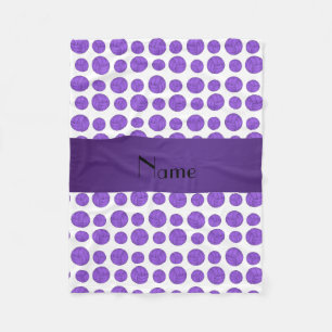 Custom name purple volleyball pattern fleece blanket