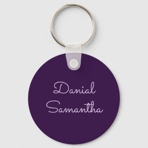 Custom Name Purpule Personalised Key Ring
