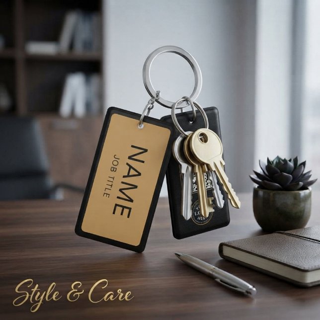 Custom Name & QR Code Rectangle Keychain (2-Sided) (Custom Name & QR Code Rectangle Keychain (2-Sided))