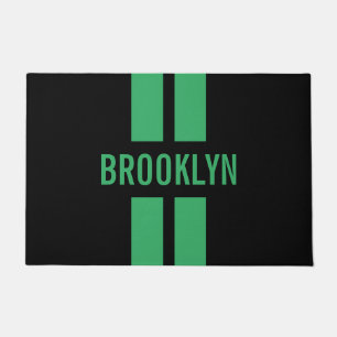 Custom Name Racing Fan Race Double Stripes Classic Doormat