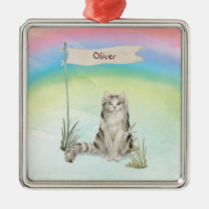 Custom Name Ragamuffin Cat Pet Metal Tree Decoration