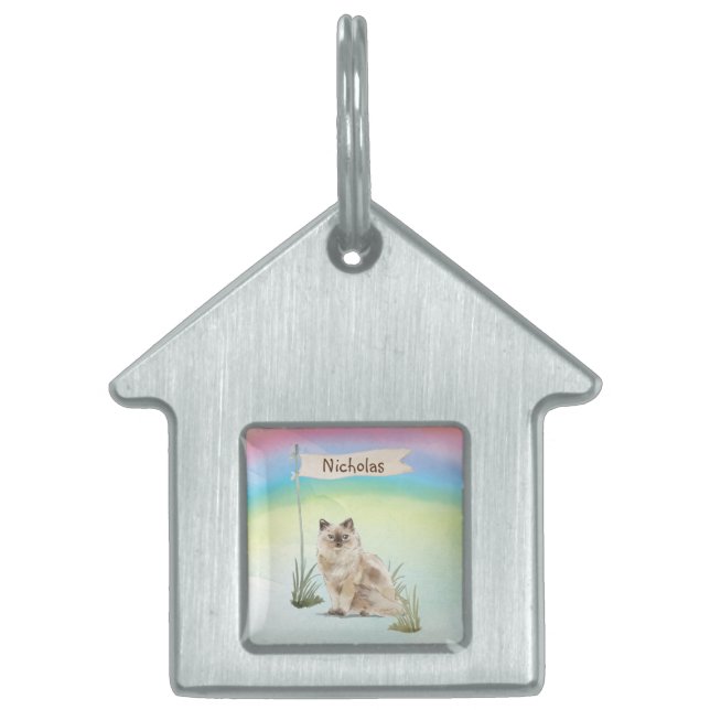 Custom Name Ragdoll Cat Pet ID Tag (Front)