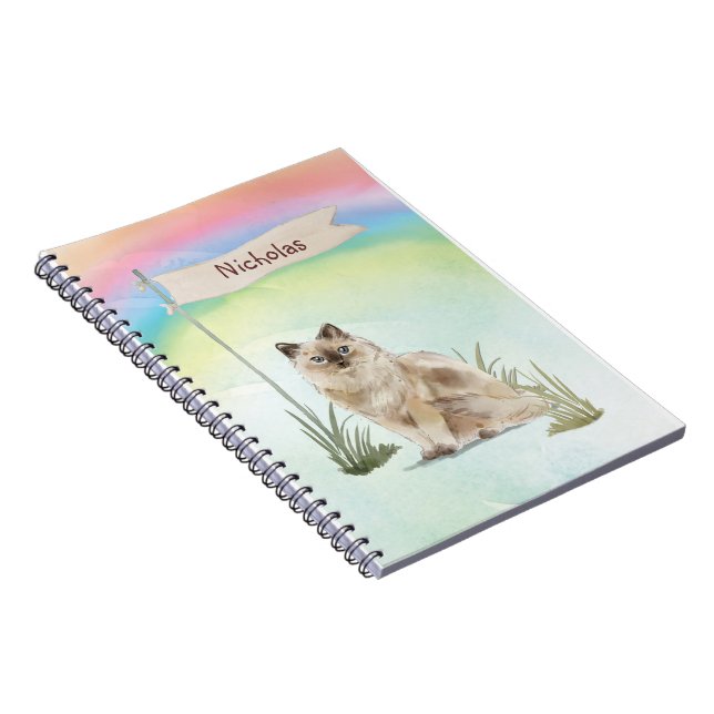 Custom Name Ragdoll Cat Pet Notebook (Right Side)