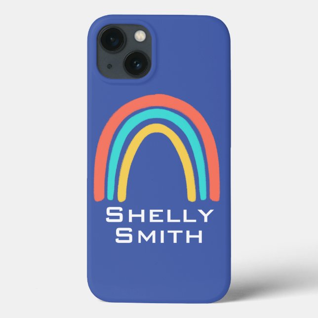Custom Name Rainbow Apple Iphone Case Smartphone (Back)