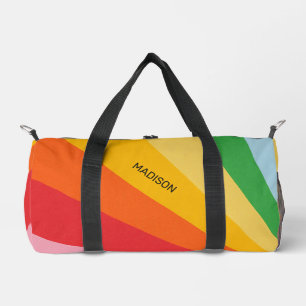 Custom Name Rainbow Colors Duffle Bag