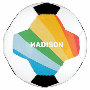 Custom Name Rainbow Colours Football