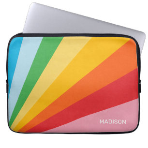 Custom Name Rainbow Colours Laptop Sleeve