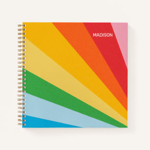 Custom Name Rainbow Colours Notebook