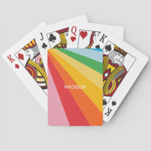 Custom Name Rainbow Colours Playing Cards