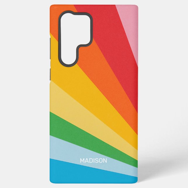 Custom Name Rainbow Colours Samsung Galaxy S22 Ultra Case (Back)
