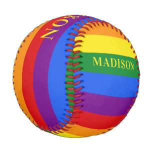 Custom name Rainbow Flag baseball