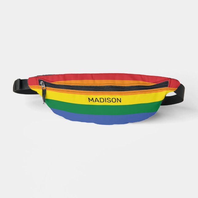 Custom Name Rainbow Flag Bum Bags (Front)