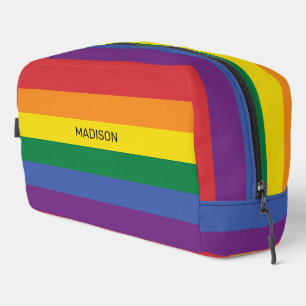 Custom Name Rainbow Flag Dopp Kit