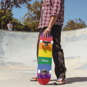 Custom Name Rainbow Flag Skateboard