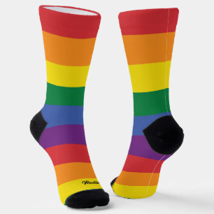 Custom Name Rainbow Flag Socks