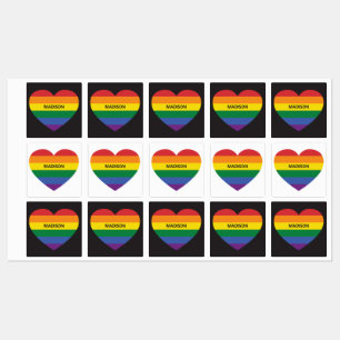 Custom Name Rainbow Heart