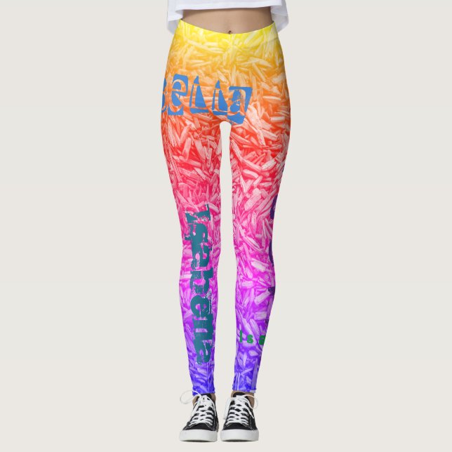 Custom Name Rainbow leggings (Front)